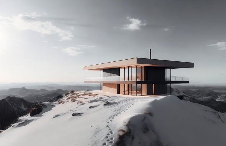 An image of an Arctic home built off grid in this extreme climate.