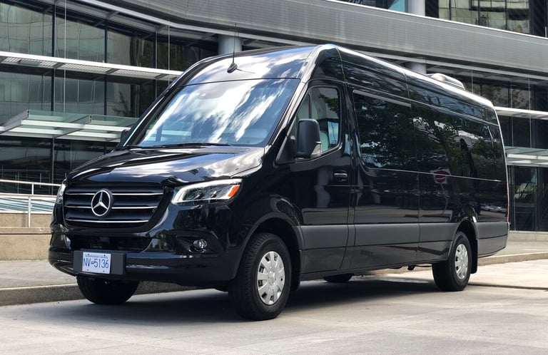 Mercedes jet sprinter parked on the side of a street in columbus,ohio
