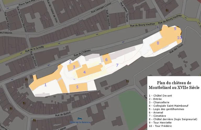plan chateau montbeliard
