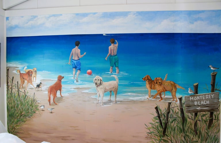 bespoke beach mural by artworks by marcine in lavalette nj