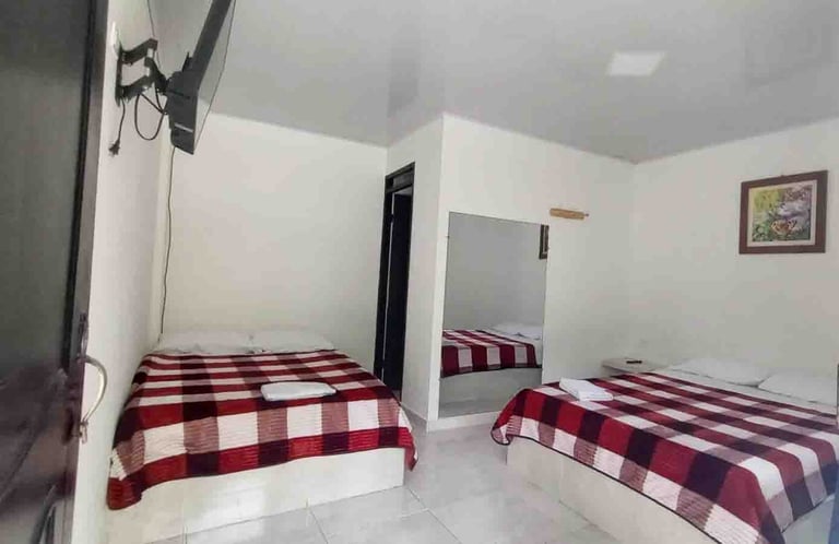 Habitación dos camas  en Finca Agroturistica el Castilllo