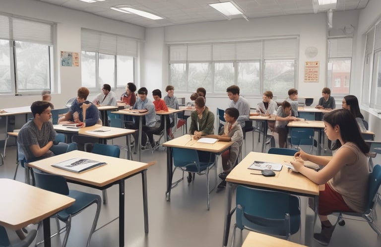 Creative UI design mockup featuring bright blue and purple-blue gradient elements.