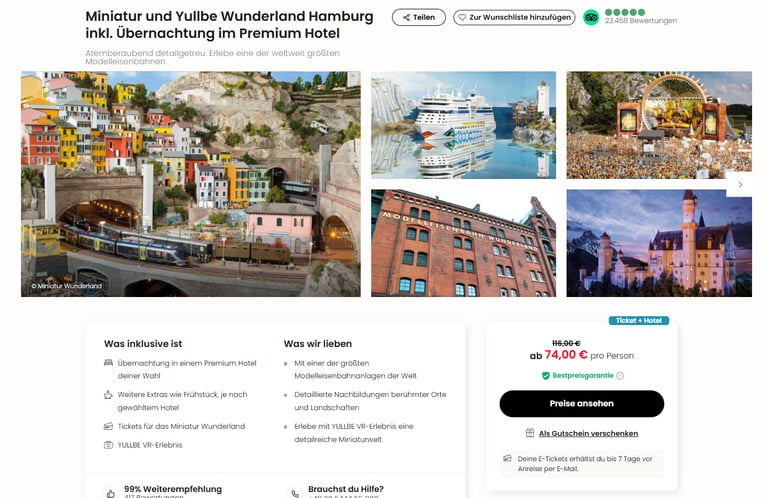 Travelcircus Deal Hamburg Reise mit Miniatur Wunderland