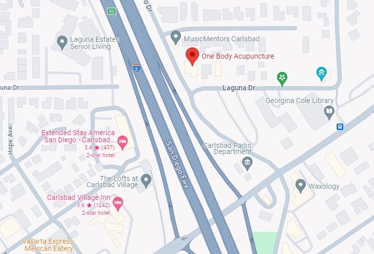 Google address 2890 Pio Pico Drive Suite 104 Carlsbad, CA 92008 One Body Acupuncture
