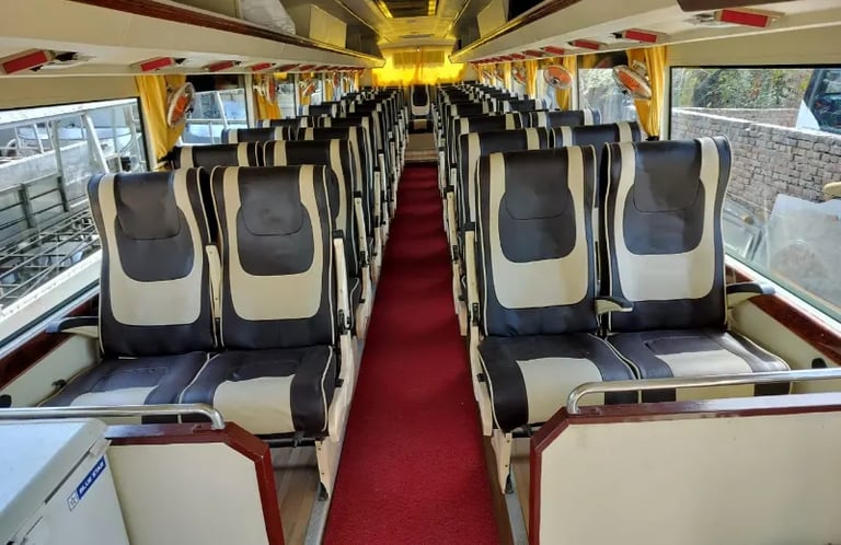 49 seater luxury bus interior for group travel in Delhi NCR