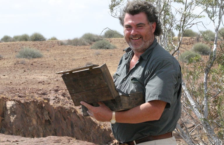 Paul Apps Plein Air painting in Damaraland Namibia