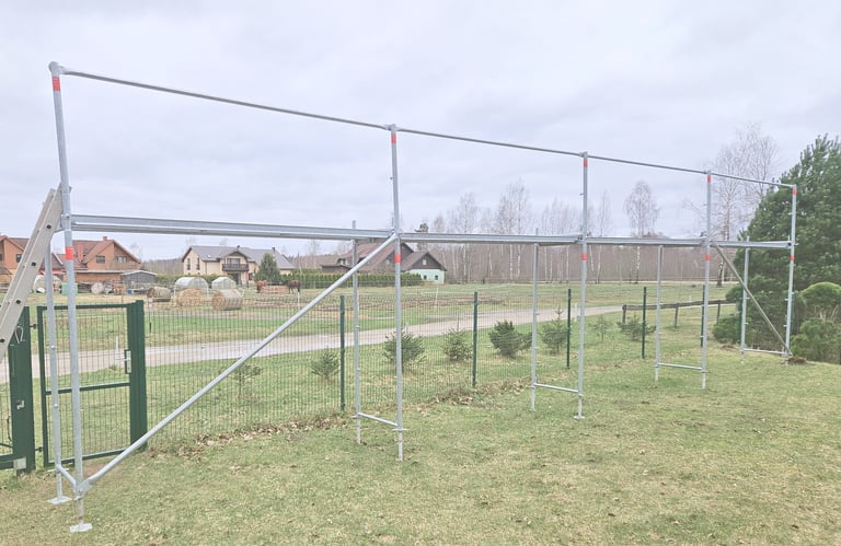 tērauda sastatnes stalažas 12x2.8m