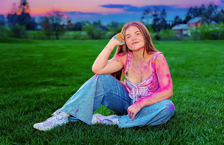 Senior rep team in Manheim PA. Paint powder senior pictures Lititz PA by Manheim PA Senior Picture Photographer