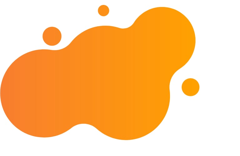 eine orangene Grafik, die aussieht, wie ein Farbklecks.