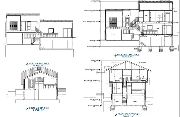Example of a section drawing used for permit submission