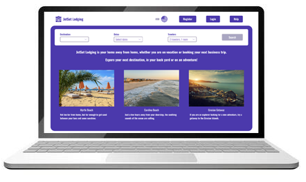 Hotel booking website on a laptop