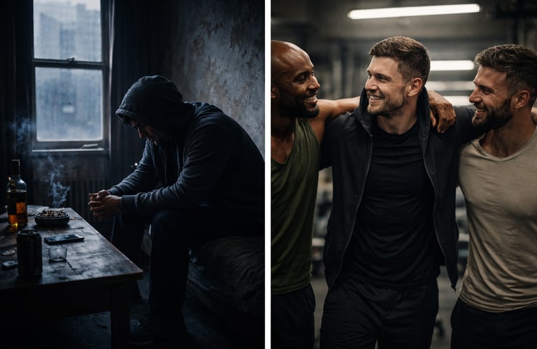 From isolation to brotherhood: a man rebuilds discipline and purpose in the gym with brothers beside