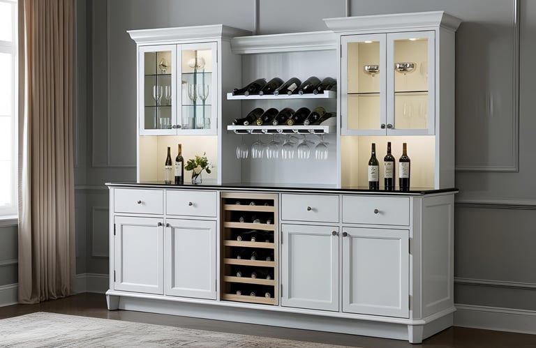 Attractive Living Room Bar Cabinet Design