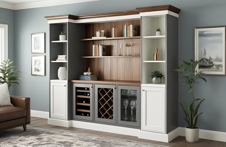 hidden bar unit for living rooms