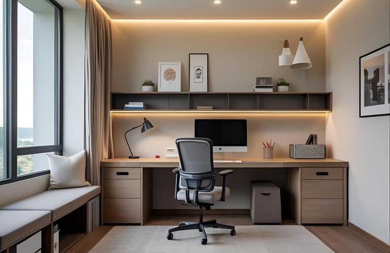 Modern Study Room with Smart Storage