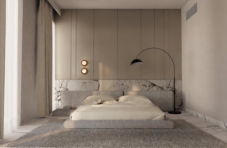 Bespoke master bedroom interior design Dubai