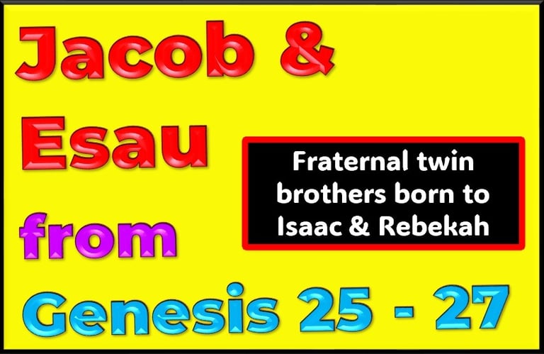 Jacob & Esau - fraternal twin brothers born to Isaac & Rebekah re-told by Debbie Dunn