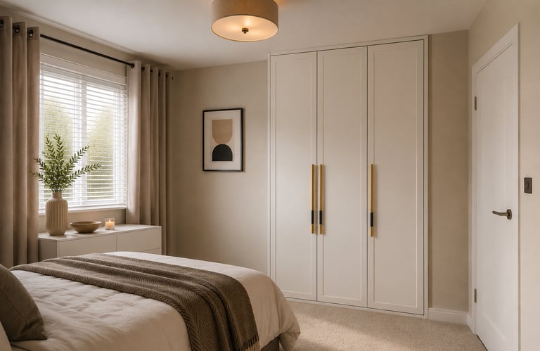 Elegant fitted wardrobe for modern bedroom