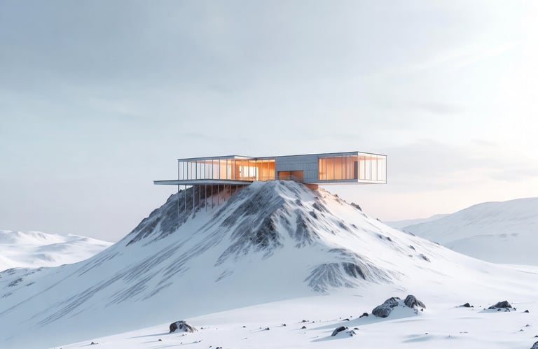 An image of an Arctic home built off grid in this extreme climate.