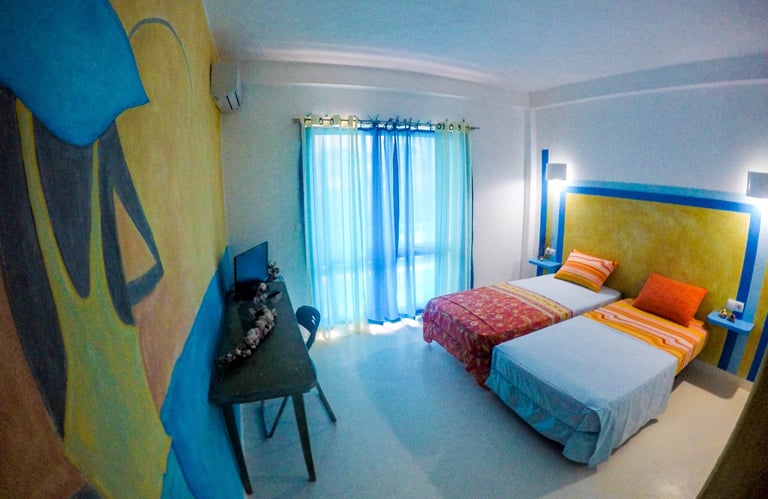 Quarto de hotel no Maio, Cabo Verde com ar condicionado e conforto essencial