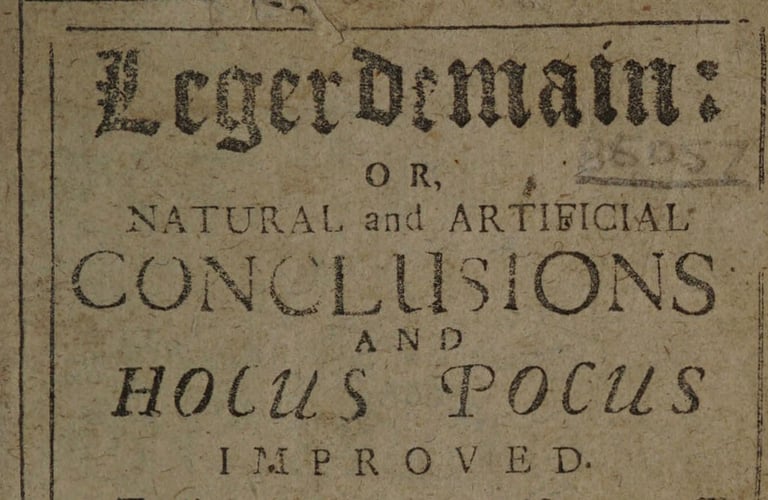 Title page of Hill’s Legerdemain, c. 1716.