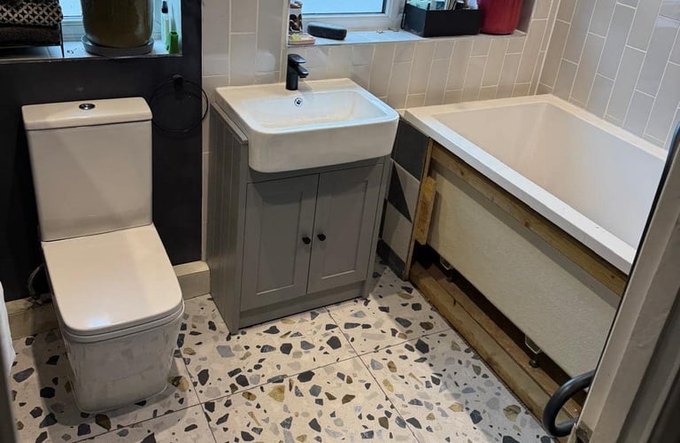 Bathroom fitting service carried out by AXM Plumbing Services in Worcester