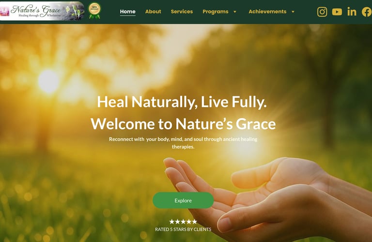 Holistic Healing Website with Natural Energy