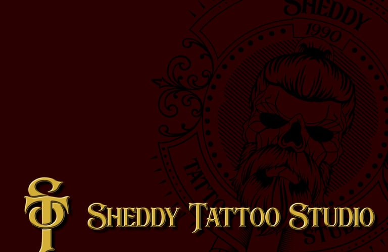 Logotipo com caveira de caravela para estúdio de tatuagem para Sheddy Tamayo por Acebal Santana.