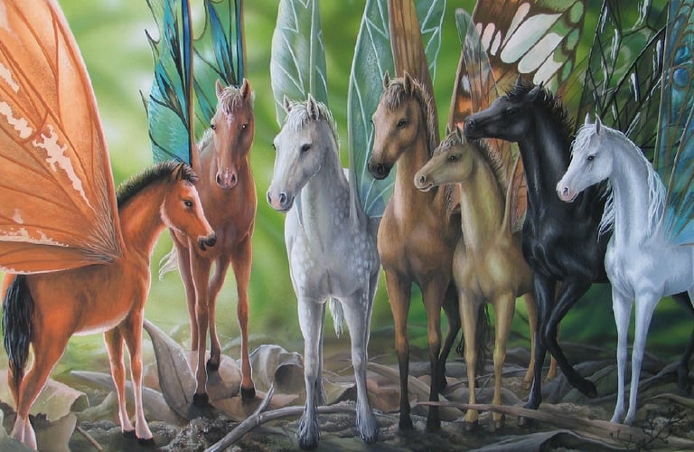 A scene from 'Fairy Foals' of Little brown and his friends