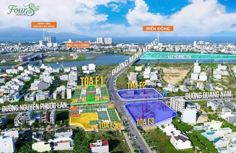 Vị trí thực tế dự án Sun Fours Tower