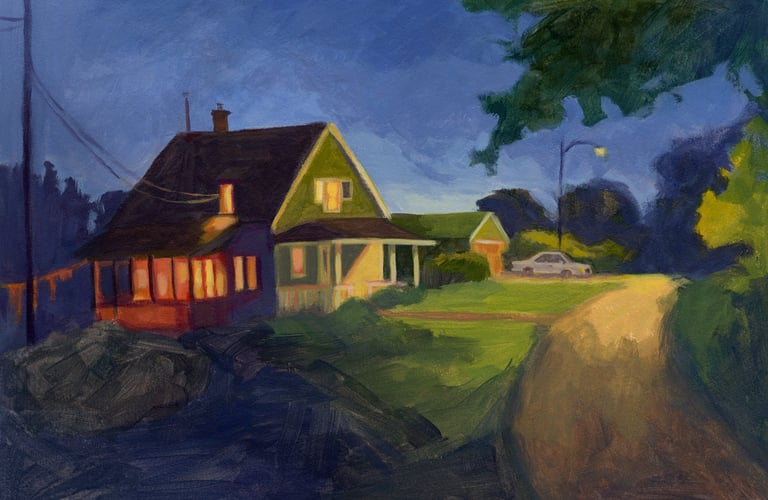 Staying Up Late - Painting by Michelle Darwin