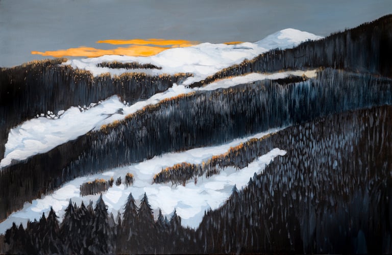 paysage des crêtes des Vosges en hiver