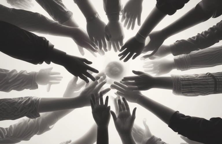 A large group of people gathered outside a mosque, which features distinct green and white Islamic architectural elements. The sky above is partly cloudy, and the scene appears active with various individuals interacting and moving around the entrance.