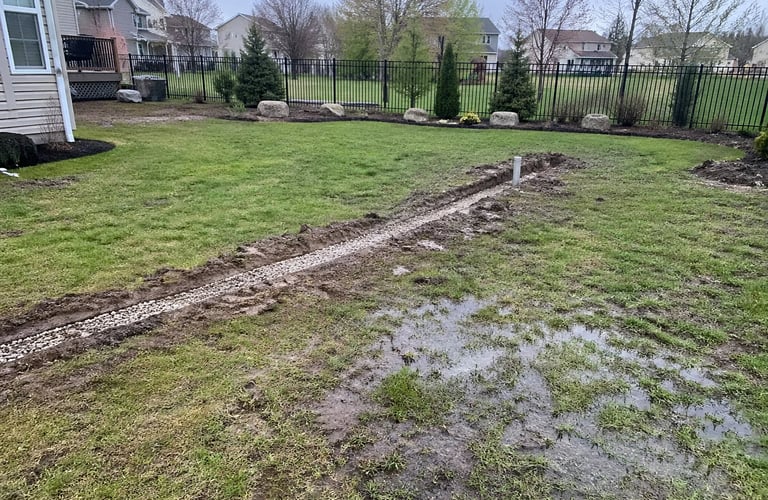yard drainage improvement project in Grand Rapids, MI by Garcia’s Landscaping LLC