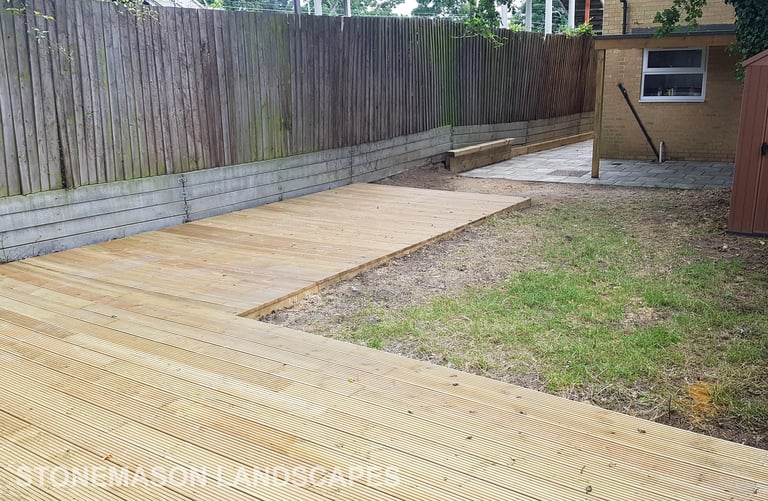 Decking & Budget Patio Paving Slabs & Pergola, Shelter Canopy.