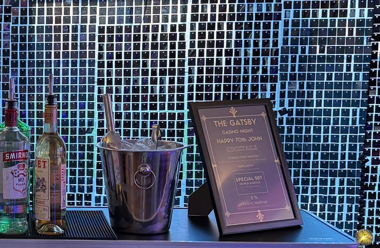 Bar menu; Aproned Mixologist 