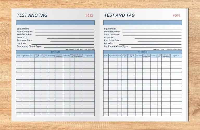 Test Tag Log Book Records Port Hedland South Hedland Wedgefield