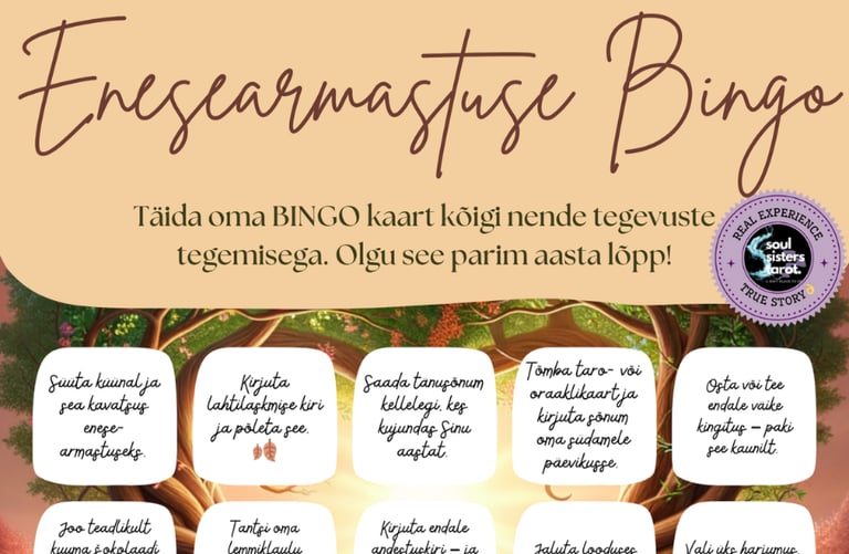 Enesearmastuse Bingo Soul Sisters Tarot