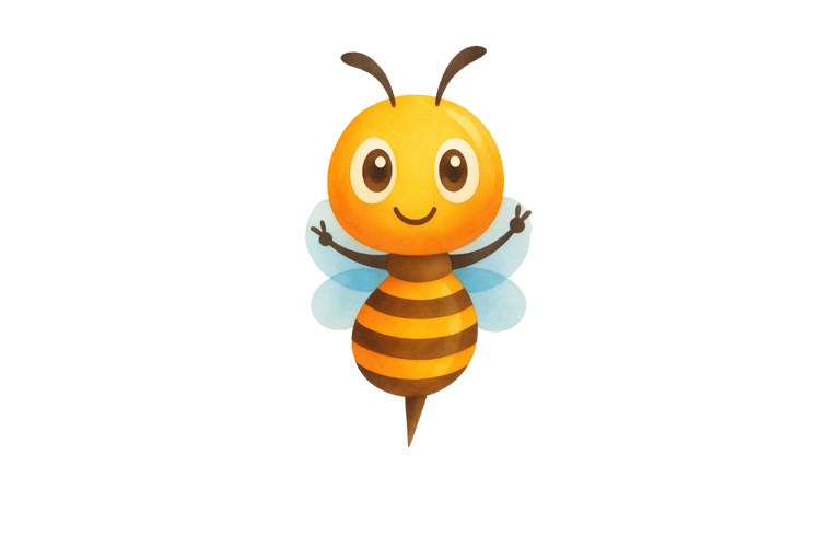 Bernice the bee is waving