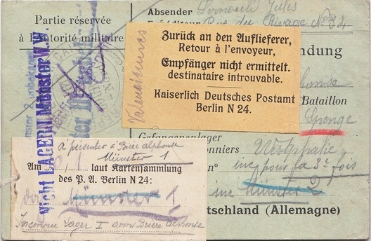 Kriegsgefangenen Kriegsgefangenensendung Kaiserlich Postamt Berlin N 24