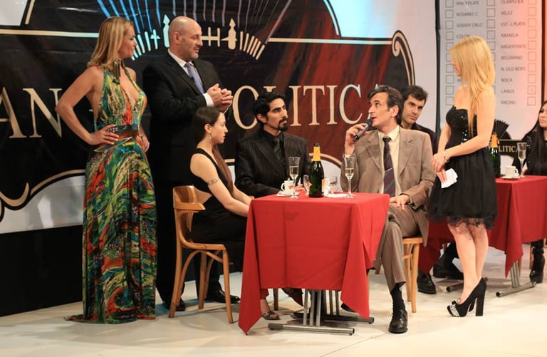 Marcelo Castelo en el programa de TV Tango y Política, con Santiago Cúneo y Nora Briosso