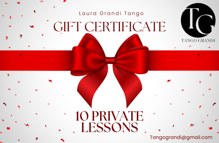 Gift certificate for private tango classes