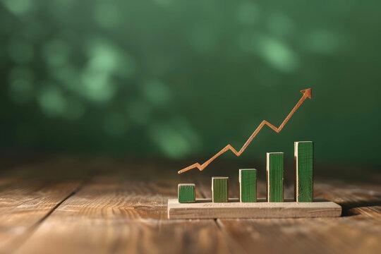 imagem de um gráfico financeiro em crescimento