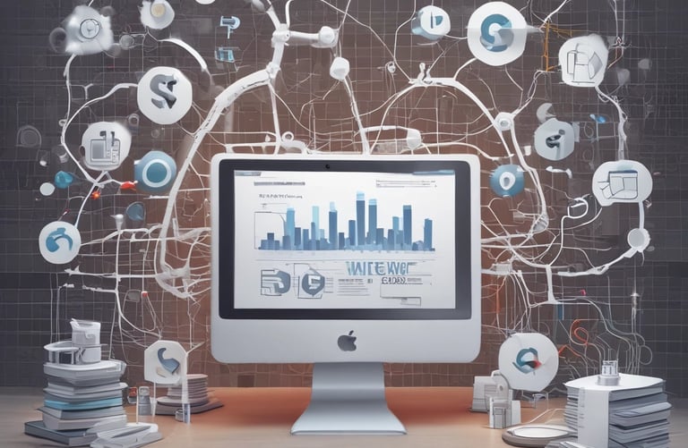 A sleek dashboard displaying AI analytics and customer data trends.