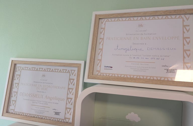 les diplomes de la praticienne