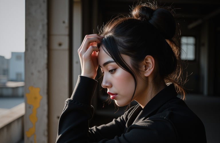 a woman with a ponytail bunt and a ponytail bunt