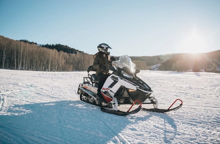 Fairbanks, AK - Snow machining in the sunshine is a blast