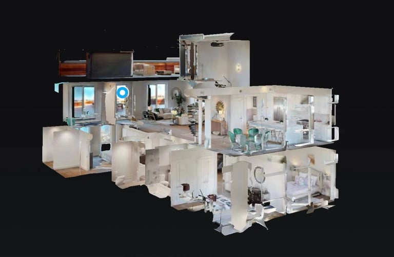  Matterport 3D home tour showcasing a detailed digital model of a property for virtual tour