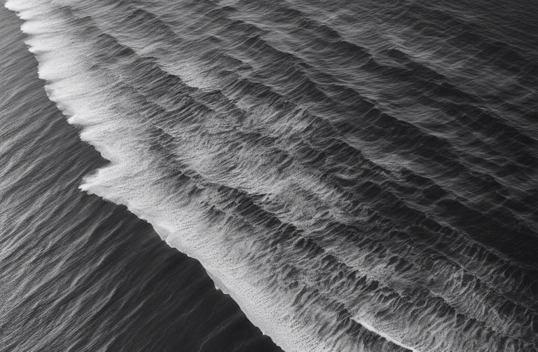 a wave is seen from above the water