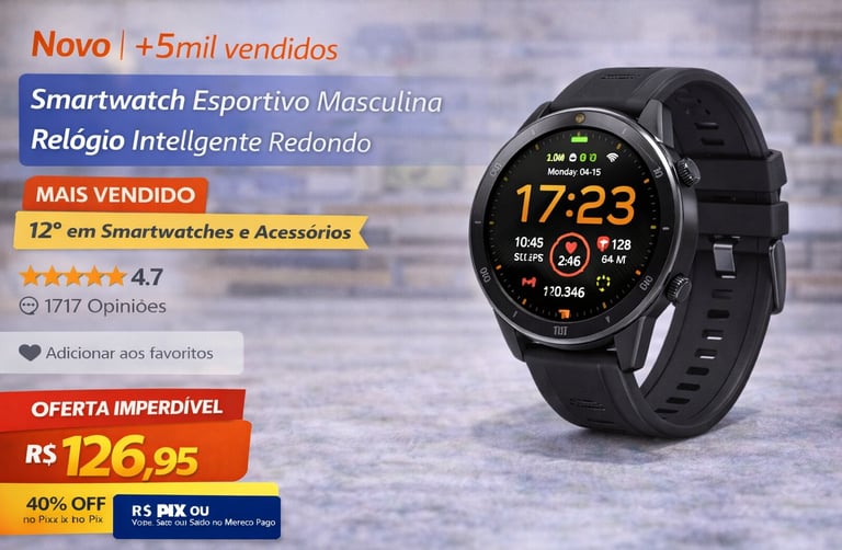 a smart watch with a smart watch on display